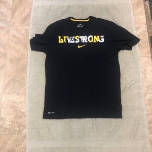 Nike Black and Yellow Livestrong Men's Tee